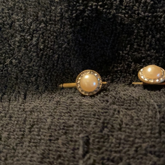 Set of 3 Vintage Mother o/Pearl Rhinestone Copper - Picture 6 of 6
